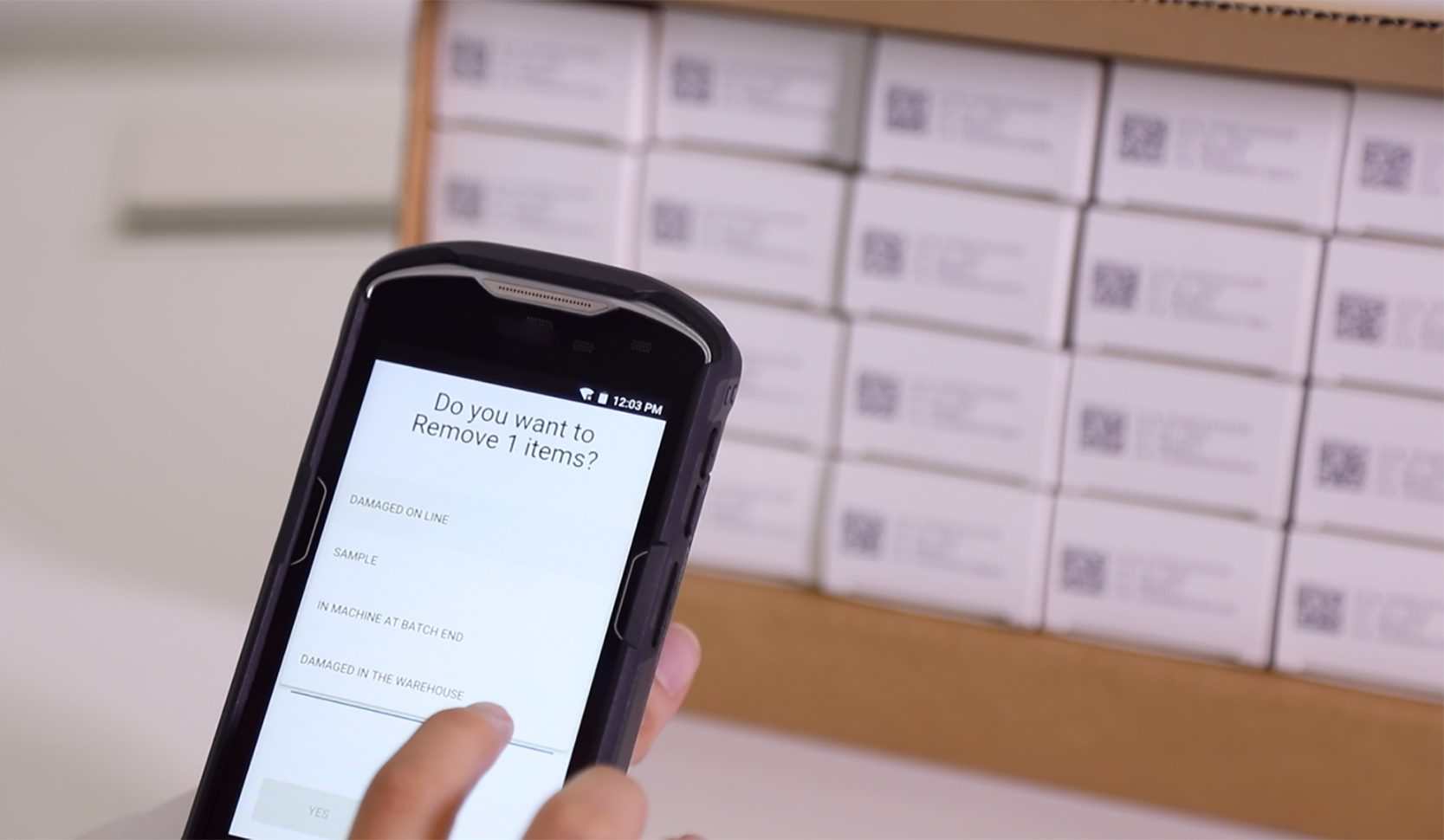 warehouse mobile app remove item